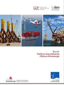 Titelseite der Publikation "Plattform Zukunftsberufe, Offshore-Windenergie"
